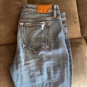Joe's Jeans Dark Blue Denim with Tan Accents